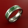 Titanium Ring with Infinity Milled Celtic Design and Cerakote Inlays Custom Made Band