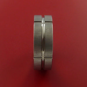 Titanium Ring Modern Wedding Band Made to Any Sizing 3-22 Unique Design