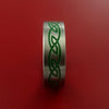 Titanium Ring with Infinity Milled Celtic Design and Cerakote Inlays Custom Made Band