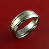 Titanium Ring Classic Style with Silver Inlay Wedding Band Any Size and Finish 3-22