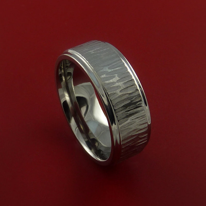 Titanium Ring Tiger Textured Band Made to Any Sizing and Finish 3-22
