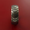 Titanium Carved Tread Design Ring Bold Unique Band Custom Made to Any Size