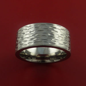 Titanium Wide Ring Textured Band Made to Any Sizing and Finish 3-22