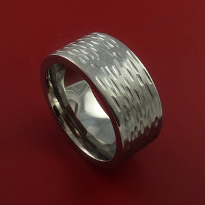 Titanium Wide Ring Textured Band Made to Any Sizing and Finish 3-22