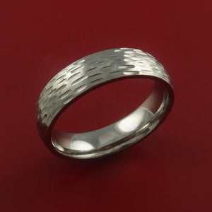 Titanium Textured Wedding Band Engagement Ring Made to Any Sizing and Finish 3-22