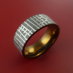 Titanium and Anodized Bronze Band Custom Made Ring to Any Sizing and Finish 3-22