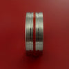 Titanium Band Custom Color Design Ring Any Size Band 3 to 22 Red, Blue, Green, Inlay