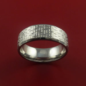 Titanium Ring Basket Weave Textured Band Made to Any Sizing and Finish 3-22
