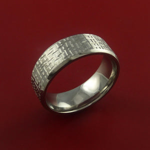 Titanium Ring Basket Weave Textured Band Made to Any Sizing and Finish 3-22