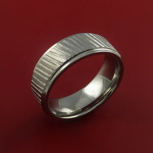 Titanium Rifling Carved Band Custom Ring Made to Any Sizing and Finish 3-22