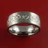 Titanium Ring with Infinity Heart Milled Celtic Design and Cerakote Inlays Custom Made Band