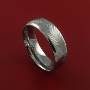 Titanium Feather Carved Band Custom Rings Made to Any Sizing and Finish 3-22