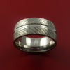 Titanium Feather Carved Band Custom Ring Made to Any Sizing and Finish 3-22