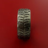 Titanium Ring with Mud Tire Tread Pattern Inlay Custom Made Band