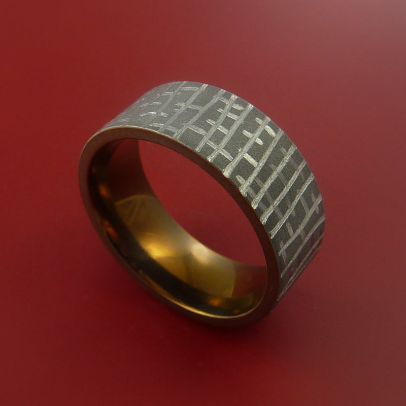 Titanium and Anodized Bronze Band Custom Made Ring to Any Sizing and Finish 3-22
