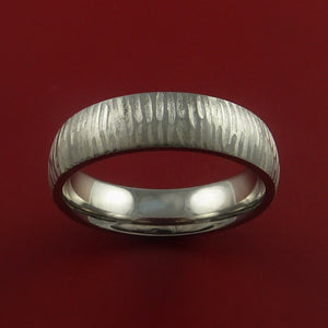 Titanium Ring Tiger Textured Band Custom Made to Any Sizing and Finish 3-22