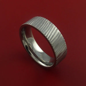 Titanium Rifling Carved Band Custom Rings Made to Any Sizing and Finish 3-22