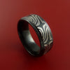 Black Zirconium Ring Textured Carved Pattern Band Made to Any Sizing 3-22