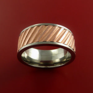 Titanium Spinner Ring with Copper Inlay Custom Made Band