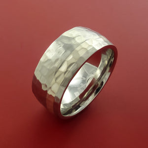 Hammered Cobalt Chrome Ring with Sterling Silver Inlay Custom Made Band