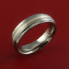 Titanium Ring with Silver Inlay Wedding Band Made to Any Size and Finish 3-22