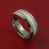 Titanium Ring with Silver Inlay Wedding Band Any Size and Finish Alternative Look