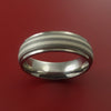 Titanium Ring with Two Silver Inlay Wedding Band Any Size and Finish 3-22