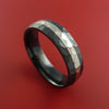 Hammered Black Zirconium Ring with Sterling Silver Inlay Custom Made Band