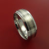 Titanium Ring Classic Style with Silver Inlay Wedding Band Any Size and Finish 3-22