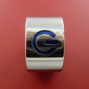 Titanium Power Symbol Computer Geek Ring ON and OFF Color Any Sizing, Color, and Finish