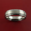 Titanium Ring with 14K White Gold Inlay Custom Made Band
