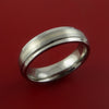 Titanium Ring with 14K White Gold Inlay Custom Made Band