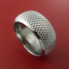 Wide Cobalt Chrome Ring with Textured Knurl Pattern Inlay Custom Made Band