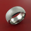 Wide Cobalt Chrome Ring with Textured Knurl Pattern Inlay Custom Made Band