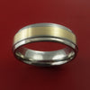 Titanium Ring with 14k Yellow Gold Inlay Custom Made Band