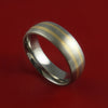 Titanium and 14K Yellow Gold Ring Custom Made Band Any Finish and Sizing 3 to 22