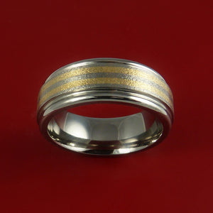 Titanium and 14K Yellow Gold Inlay Ring Wedding Band Any Size and Finish
