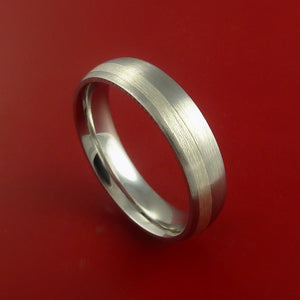 Cobalt Chrome Ring with 14K White Gold Inlay Custom Made Band