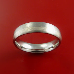 Cobalt Chrome Ring with 14K White Gold Inlay Custom Made Band