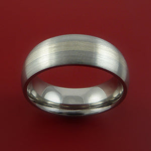 Platinum and Titanium Wedding Ring Custom Made Band Any Finish and Sizing from 3-22