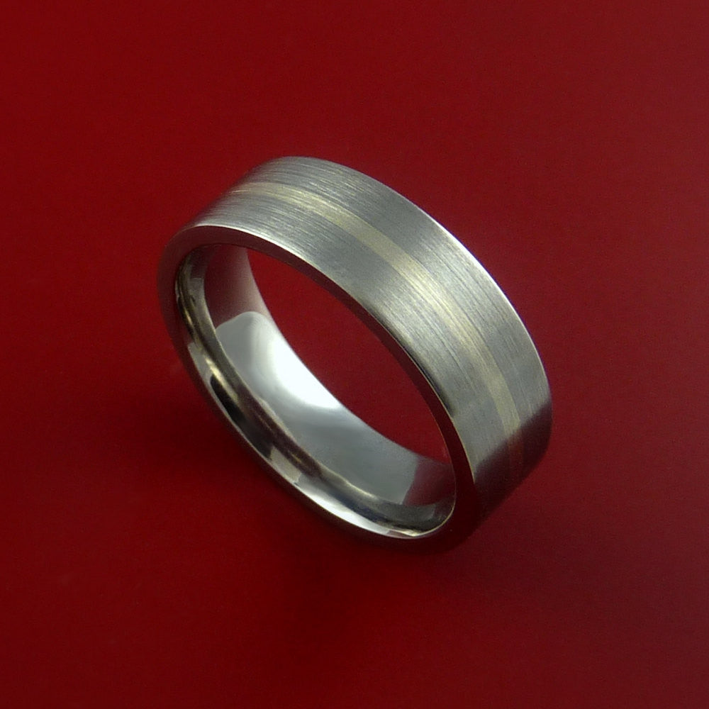 White Gold and Titanium Ring Custom Made Band Any Finish and Sizing from 3-22