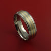 Titanium and 14k Yellow Gold Ring Custom Made Band Any Finish and Sizing 3 to 22