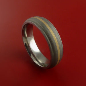 Yellow Gold and Titanium Custom Made Band Any Finish and Sizing from 3-22