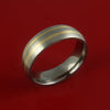 Titanium and 14K Yellow Gold Ring Custom Made Band Any Finish and Sizing 3 to 22