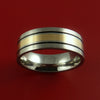 Titanium and 14K Yellow Gold Custom Made Band Any Finish and Sizing 3 to 22