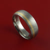 Titanium Ring with 14k Yellow Gold Inlay Custom Made Band