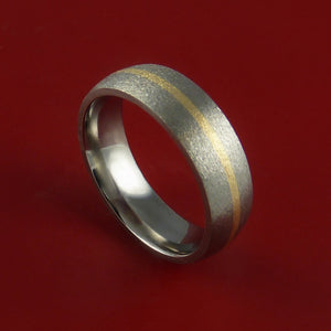 Yellow Gold and Titanium Ring Custom Made Band Any Finish and Sizing from 3-22
