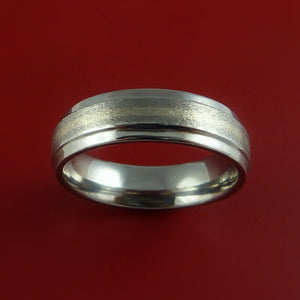 White Gold and Titanium Ring Custom Made Band Any Finish and Sizing from 3-22