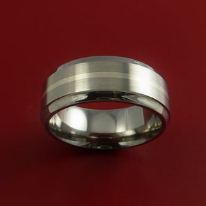 White Gold and Titanium Ring Custom Made Band Any Finish and Sizing from 3-22