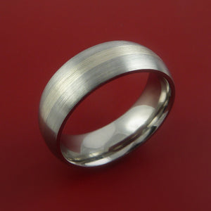 White Gold and Titanium Ring Custom Made Band Any Finish and Sizing from 3-22